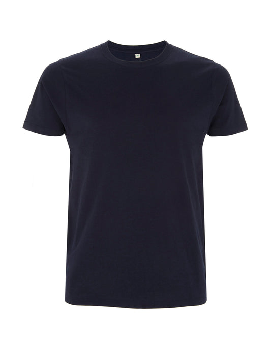 T-shirt katoen basic Donkerblauw